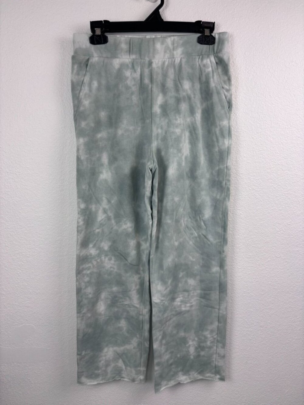 Aerie women's small wide leg green tie dye sweat pants loungewear comfy casual